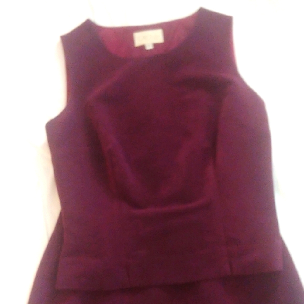Cache Ultrasuede Purple/plum Top & Skirt Fully Lined. Worn Slighty